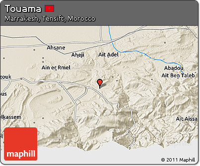 Shaded Relief 3D Map of Touama