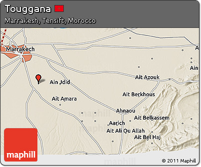 Shaded Relief 3D Map of Touggana