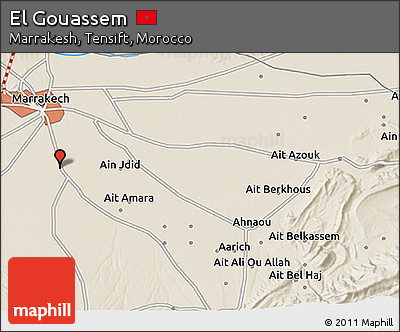 Shaded Relief 3D Map of El Gouassem