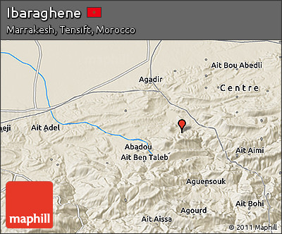 Shaded Relief 3D Map of Ibaraghene