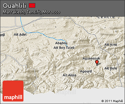 Shaded Relief 3D Map of Ouahlili