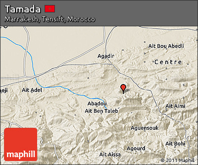 Shaded Relief 3D Map of Tamada