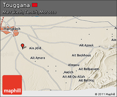 Shaded Relief 3D Map of Touggana