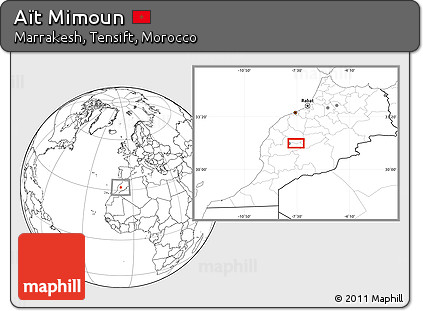 Blank Location Map of Aït Mimoun