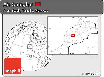 Blank Location Map of Aït Oumghar