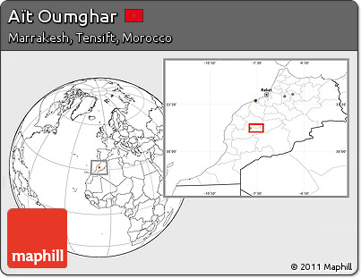 Blank Location Map of Aït Oumghar