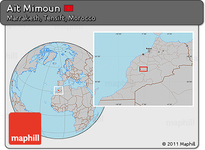 Gray Location Map of Aït Mimoun