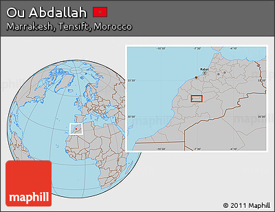 Gray Location Map of Ou Abdallah