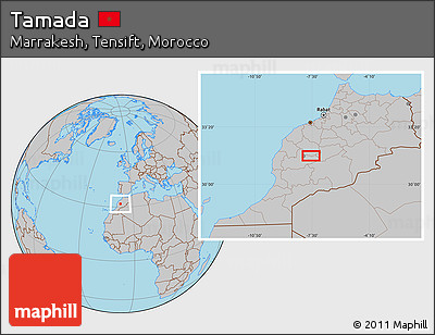 Gray Location Map of Tamada