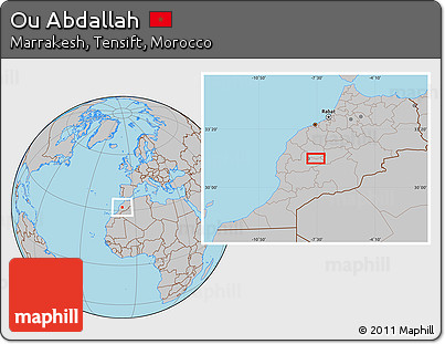 Gray Location Map of Ou Abdallah