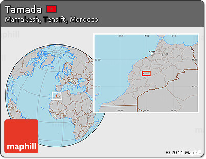 Gray Location Map of Tamada