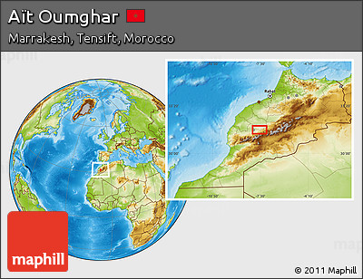 Physical Location Map of Aït Oumghar