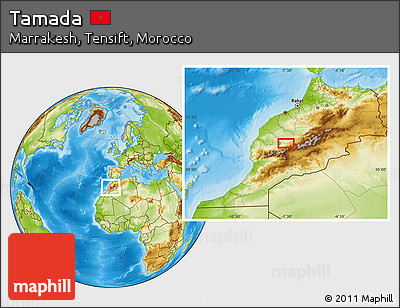Physical Location Map of Tamada