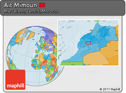 Political Location Map of Aït Mimoun