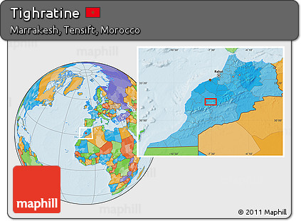 Political Location Map of Tighratine