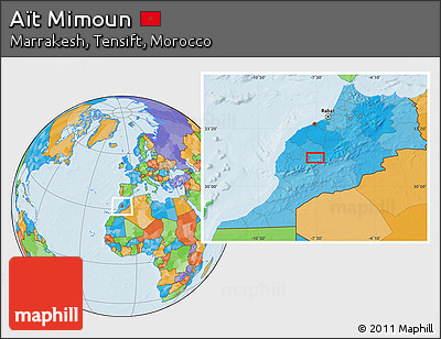 Political Location Map of Aït Mimoun