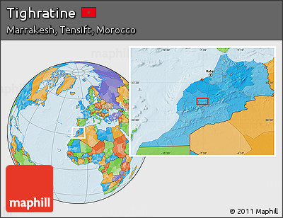 Political Location Map of Tighratine