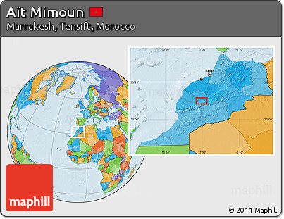Political Location Map of Aït Mimoun