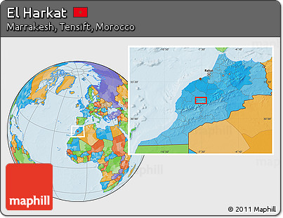 Political Location Map of El Harkat