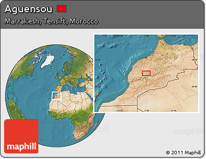 Satellite Location Map of Aguensou