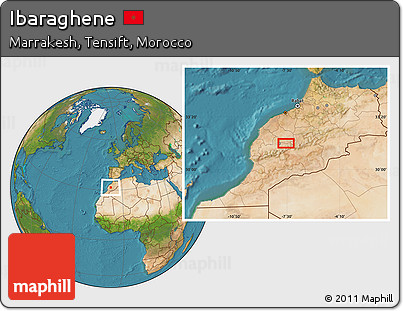 Satellite Location Map of Ibaraghene