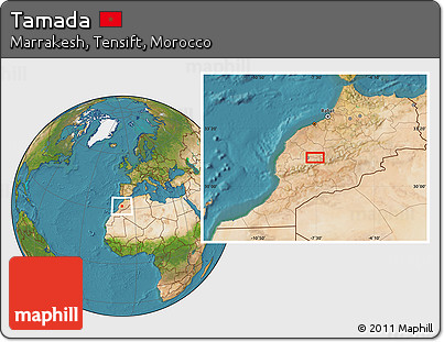 Satellite Location Map of Tamada