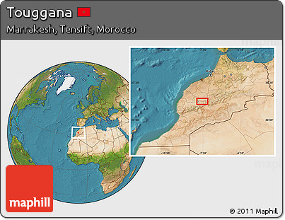Satellite Location Map of Touggana