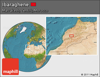 Satellite Location Map of Ibaraghene