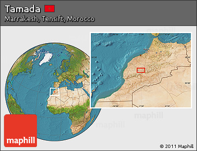 Satellite Location Map of Tamada