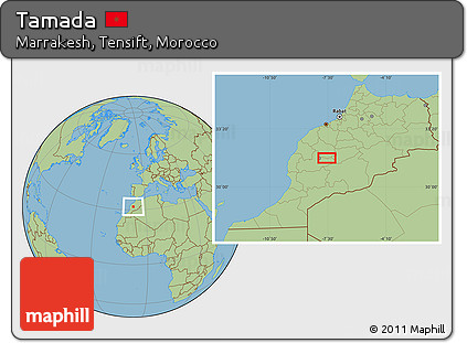 Savanna Style Location Map of Tamada