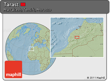 Savanna Style Location Map of Tarast, hill shading