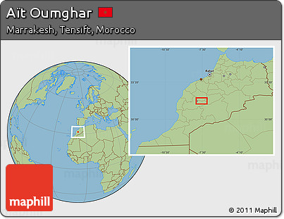 Savanna Style Location Map of Aït Oumghar