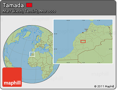 Savanna Style Location Map of Tamada