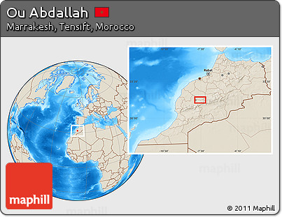 Shaded Relief Location Map of Ou Abdallah