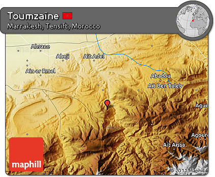 Physical Map of Toumzaïne