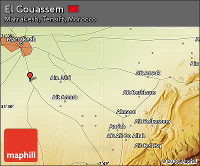Physical Map of El Gouassem