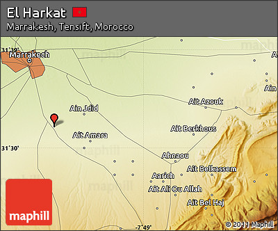 Physical Map of El Harkat