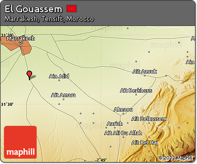 Physical Map of El Gouassem