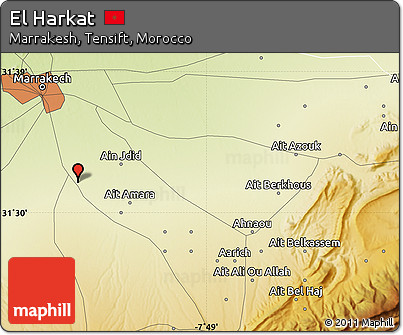 Physical Map of El Harkat