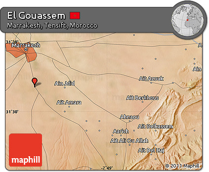 Satellite Map of El Gouassem