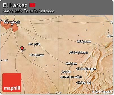 Satellite Map of El Harkat