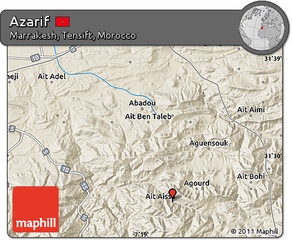 Shaded Relief Map of Azarif