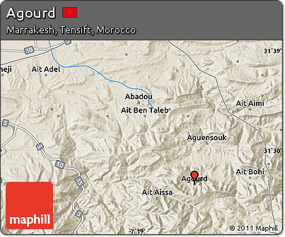 Shaded Relief Map of Agourd