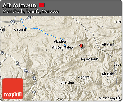 Shaded Relief Map of Aït Mimoun