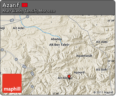 Shaded Relief Map of Azarif