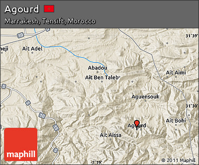 Shaded Relief Map of Agourd