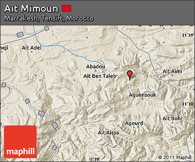 Shaded Relief Map of Aït Mimoun