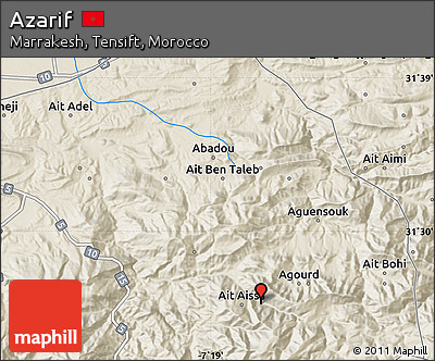 Shaded Relief Map of Azarif