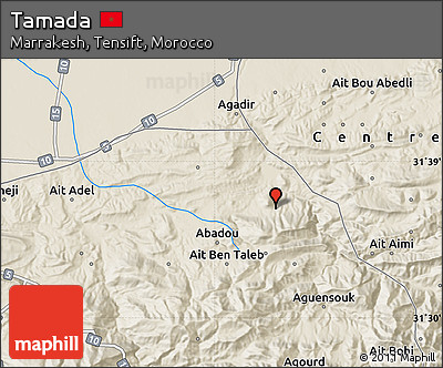 Shaded Relief Map of Tamada