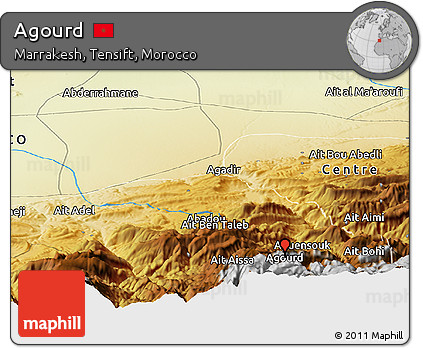 Physical Panoramic Map of Agourd